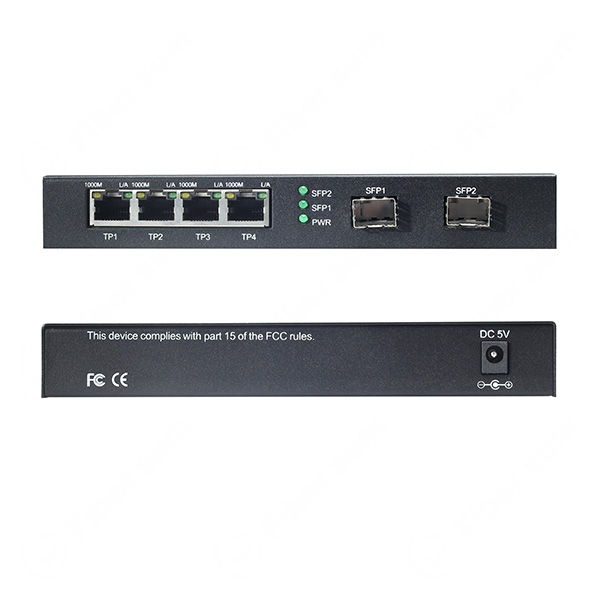 4x 10/100/1000Base-TX To 2x 1000Base-FX Plug-in Module Spec SFP Port Fiber Swtich | FC-GA204